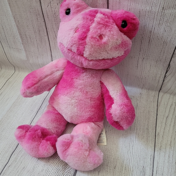 Build A Bear BAB TOADally Pink Tie Dye Spring 16" Frog HTF - Picture 3 of 7